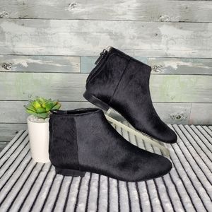Theory Pony Hair Black Ankle Booties Size 38 1/2